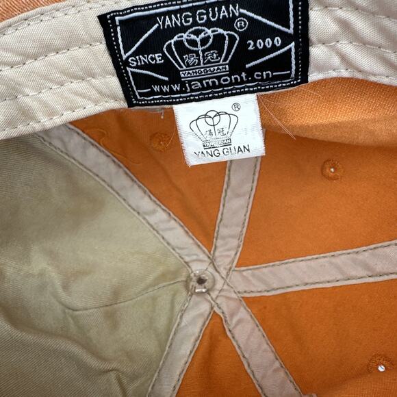 YANG GUAN Cotton Distressed Letter Vintage Embroidered Baseball Adjustable Hat - Picture 5 of 6